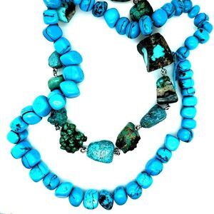 Strand of Blue Beads and Anklet